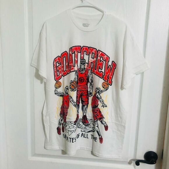 Brand New Goat Crew Skeleton Team Short Sleeve T-Shirt White‎ Size Large - Picture 1 of 5
